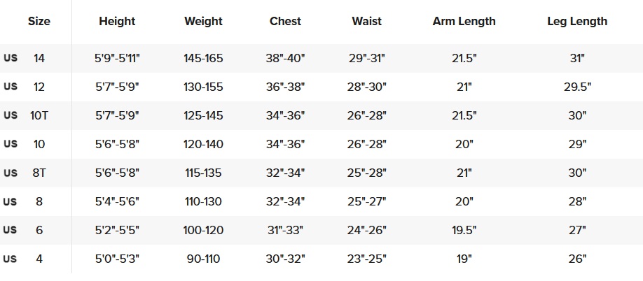 Ripcurl Womens Wetsuits 24 0 Size Chart